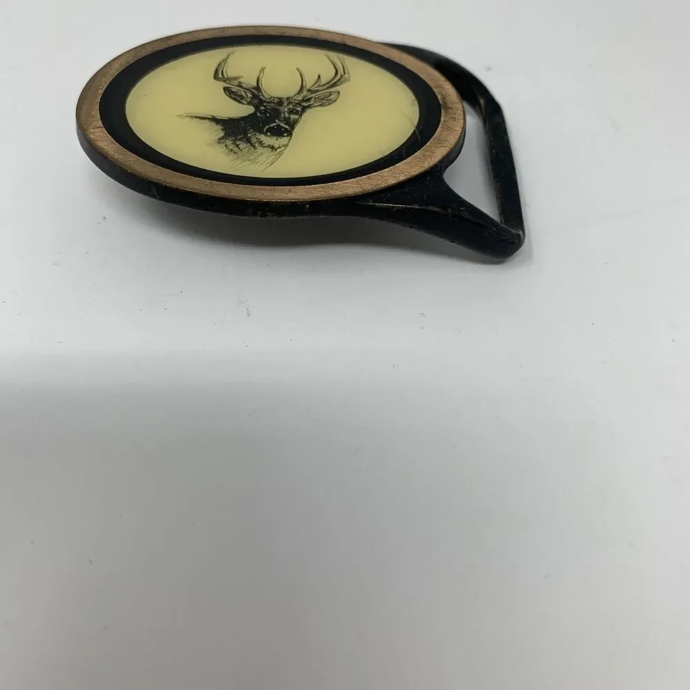 Tech Ether Guild Deer Buck Belt Buckle Mens Oval Western Brass Wildlife